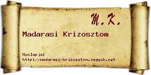 Madarasi Krizosztom névjegykártya